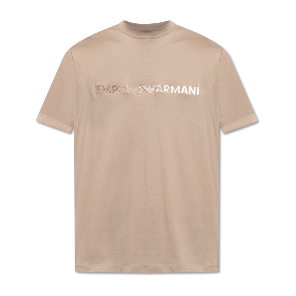 Emporio Armani Katoenen T-shirt Beige Heren