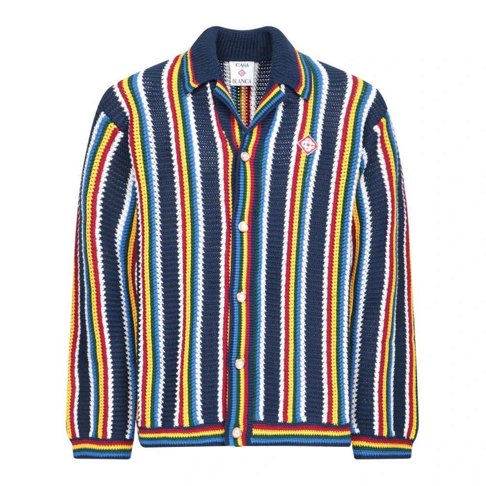 Casablanca Kleurrijke Gehaakte Vest met Polokraag Multicolor Heren