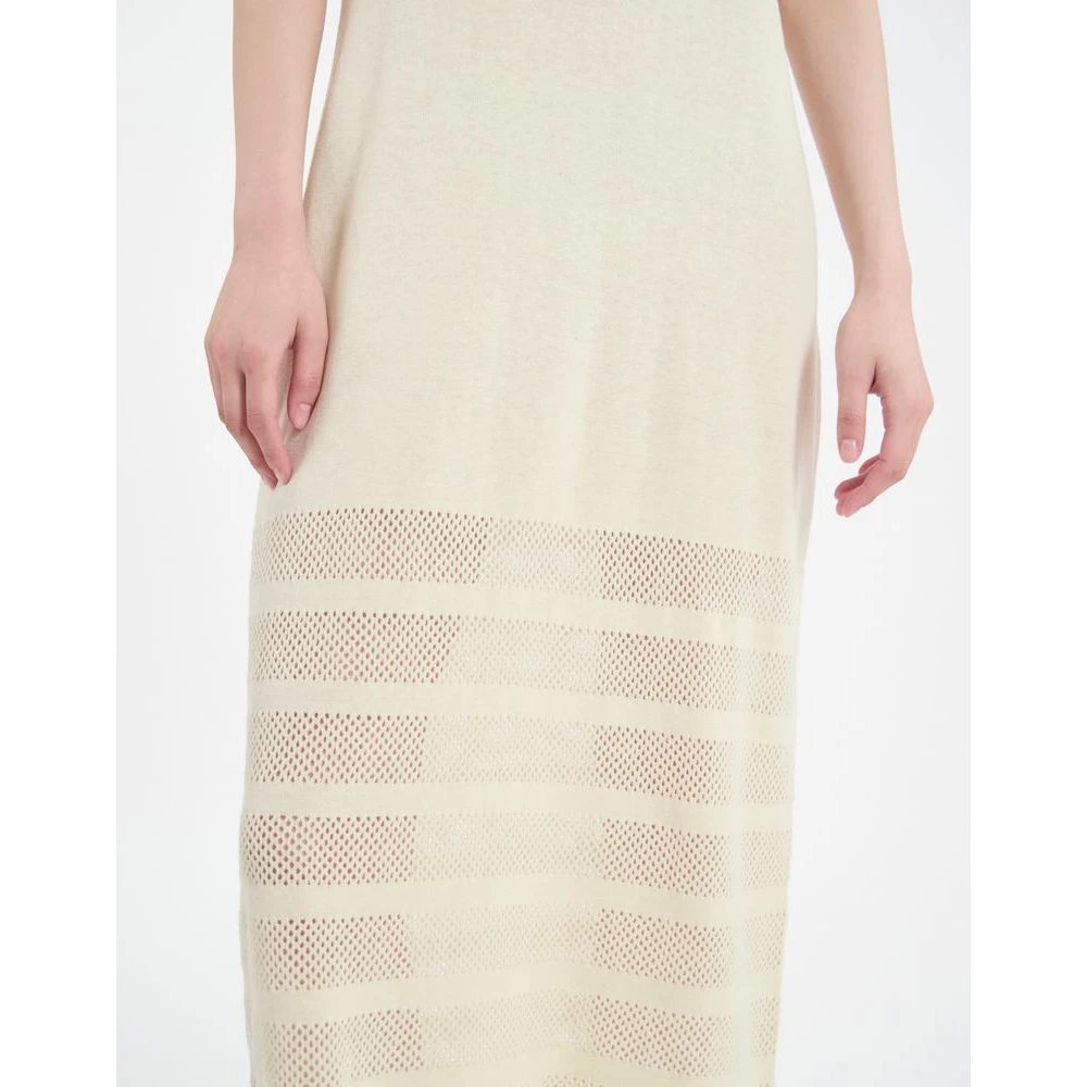 Ines De La Fressange Paris Casilda jurk van gestreept linnen Beige Dames