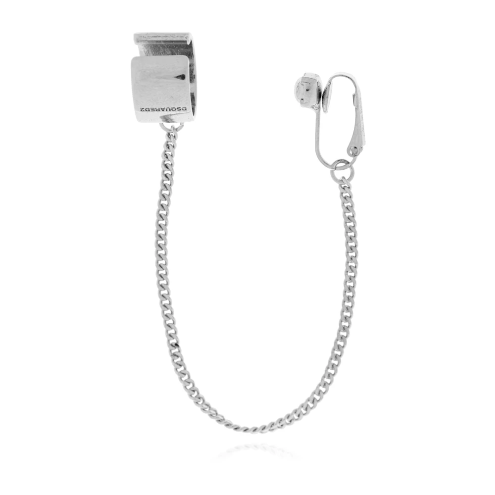 Dsquared2 Mannelijk Grijs Accessoires Heren, One Size, Messing Oor Cuff