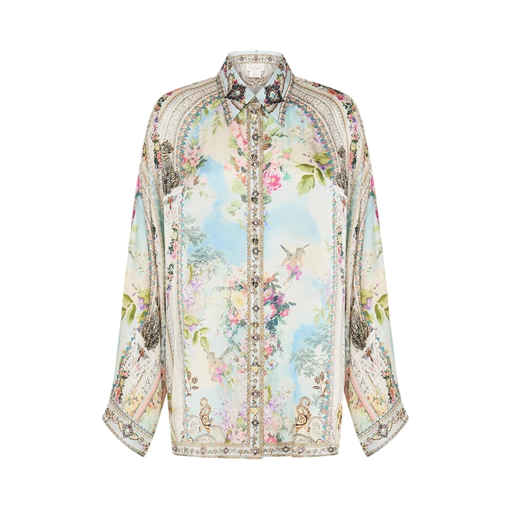 Camilla Wijde mouw zijden blouse Alexandria Multicolor Dames