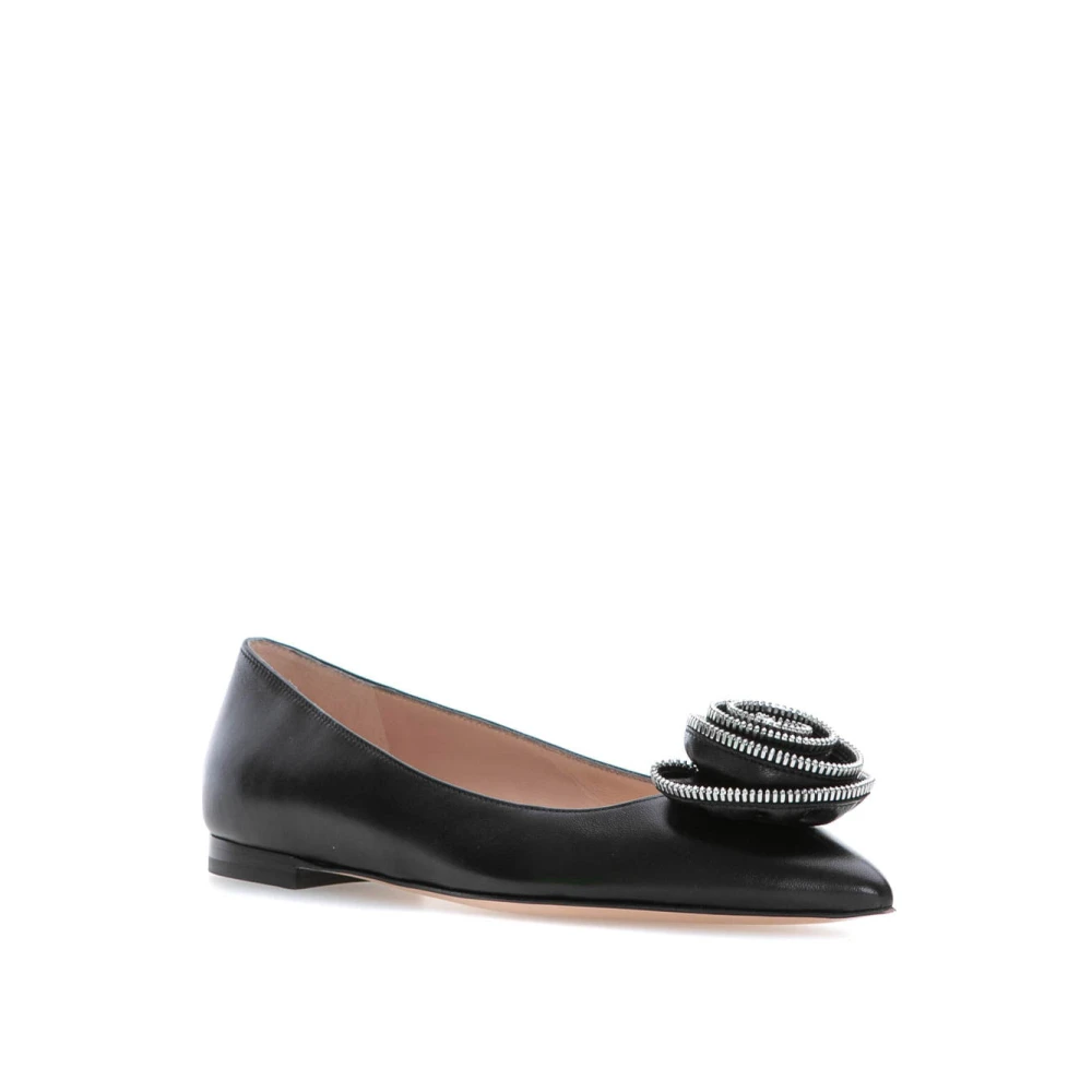 Gianvito Rossi Zwarte Leren Ballerina