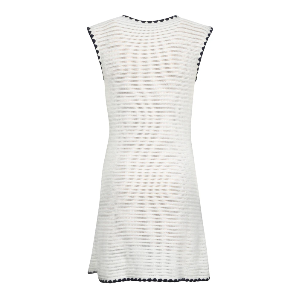 Self Portrait Elegante Gehaakte Mini Jurk White Dames