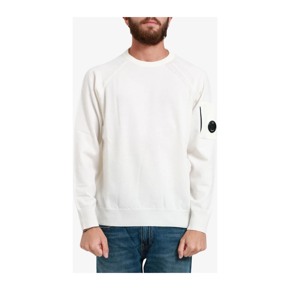 C.P. Company Witte Wollen Trui met Zak White Heren