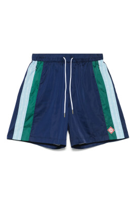 blue-pleated-drawstring-shorts-with-pockets