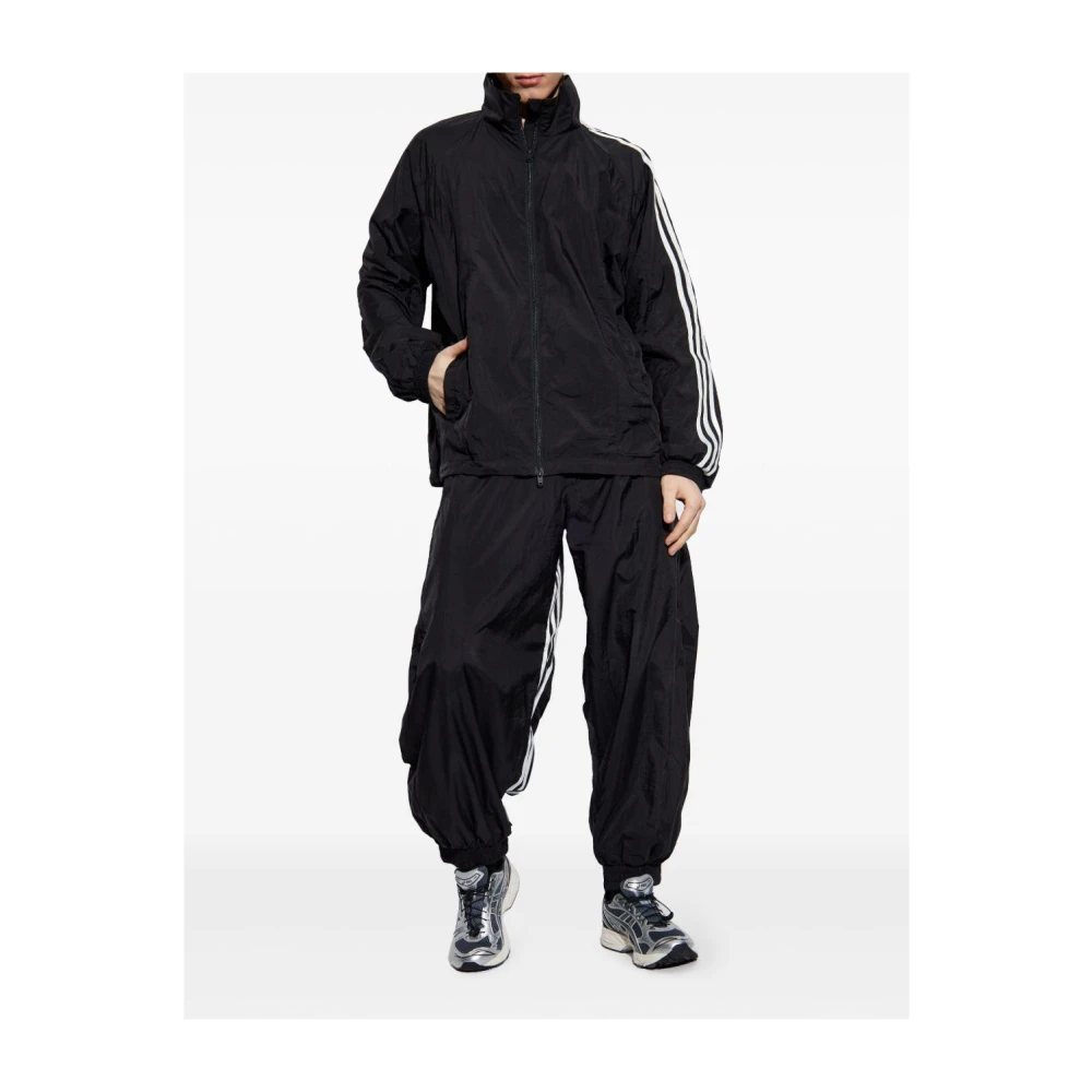 Y-3 Zwarte Rits Trui Hoge Hals Lange Mouwen Black Heren