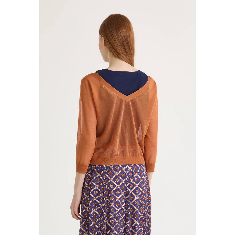 Maliparmi Tulle Cardigan Orange Dames