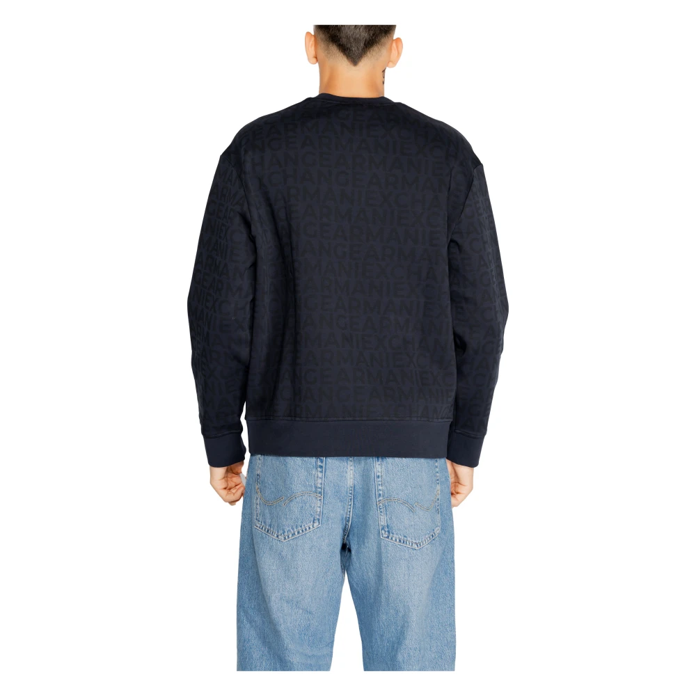 Armani Exchange Blauwe Bedrukte Sweatshirt Mannen Herfst Winter Blue Heren