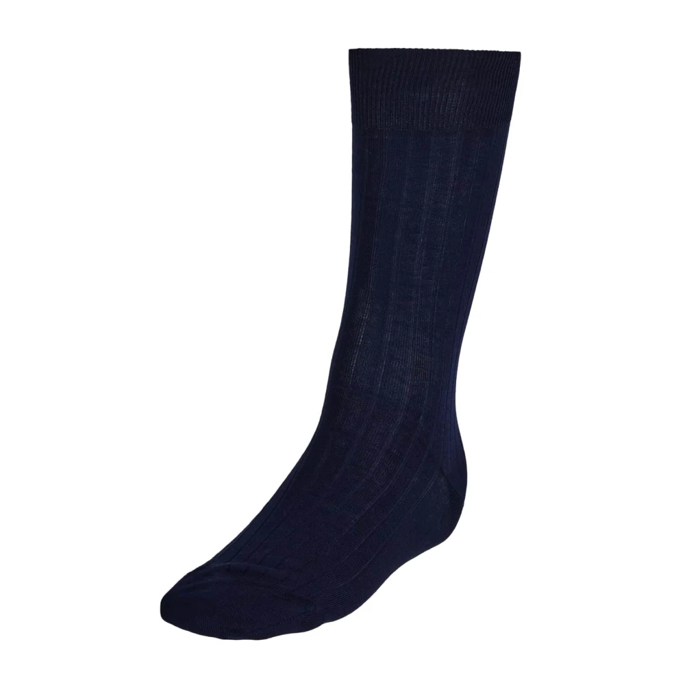 Boggi Milano Katoenen Lisle Sokken Blue Heren