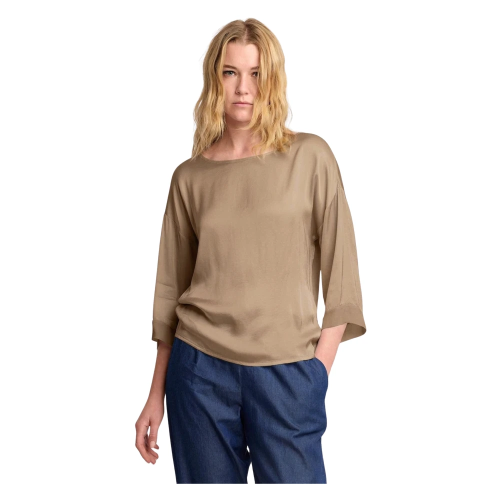 Kocca Beige Stylish Long Sleeved Party Top - Female - Blouses - S - Blouses & Shirts