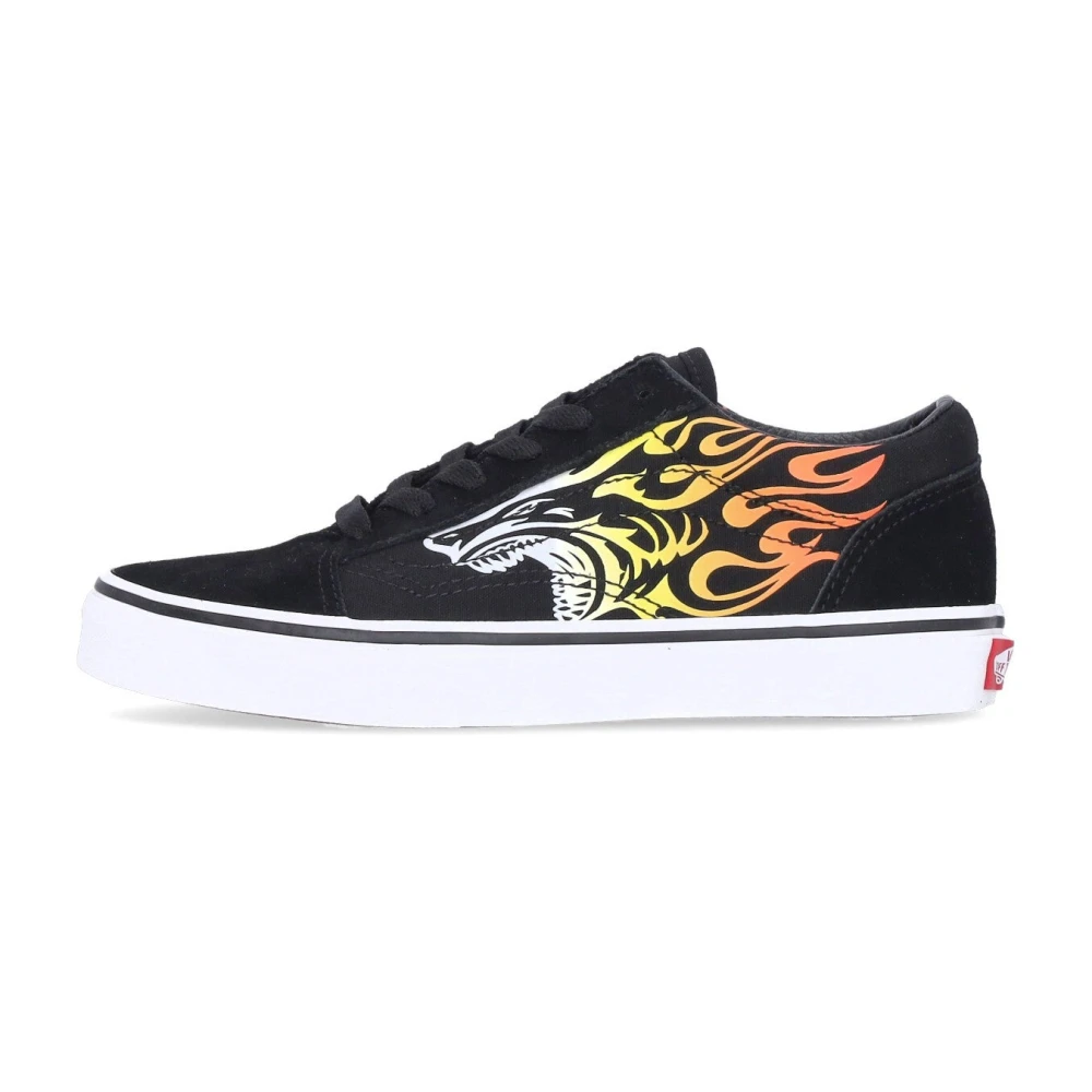 Vans Boys Multicolor Flame Racing Low Sneaker - Kids Sneakers - 38 1/2 Eu - Kids