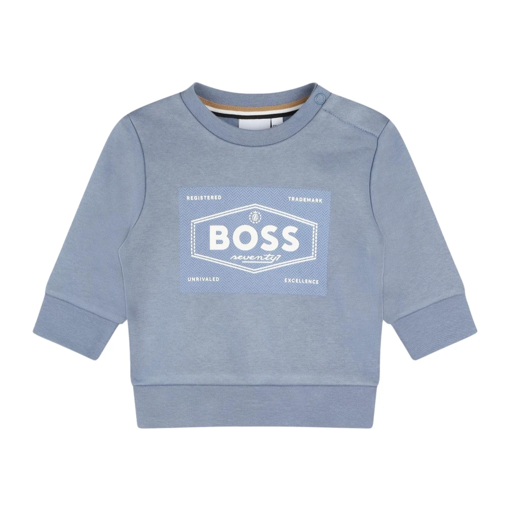 Hugo Boss Blå Logo Print Baby Sweater Blue, Pojke