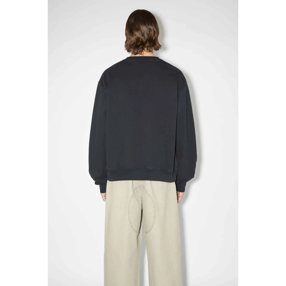 Acne Studios Fluorescerende Zwarte Logo Trui Black Heren