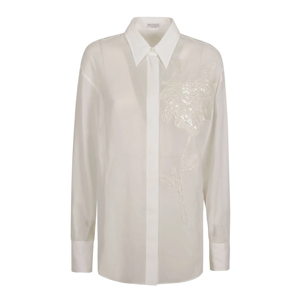 BRUNELLO CUCINELLI Overhemd lange mouw White Dames