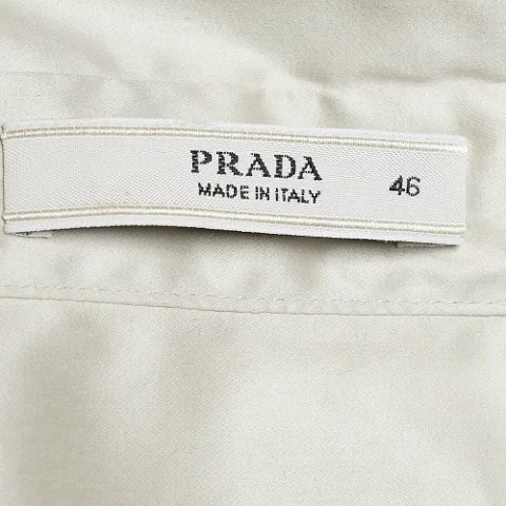 Prada Vintage Pre-owned Cotton dresses Beige Dames