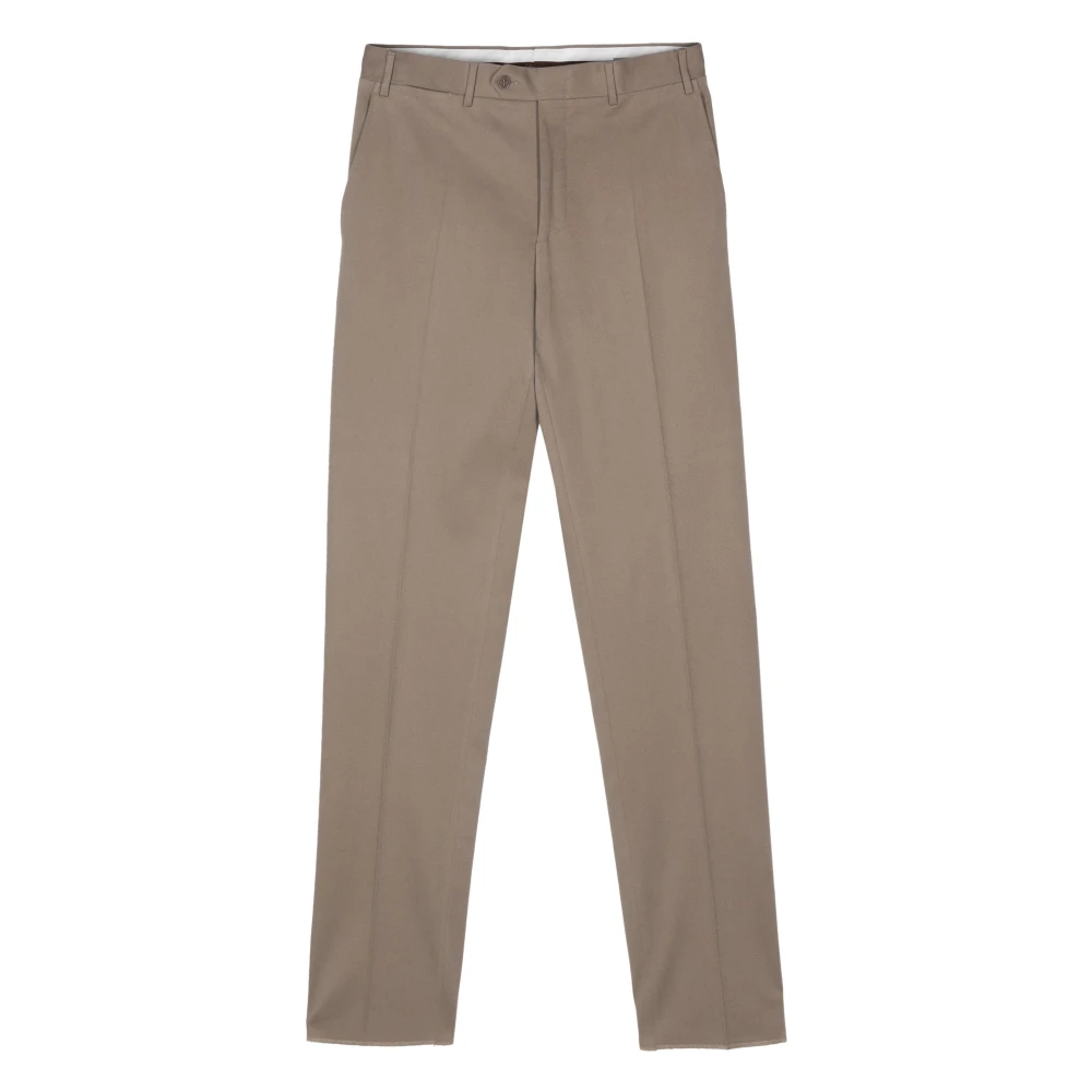 Canali Katoenen broek met zij- en achterzakken Beige Heren