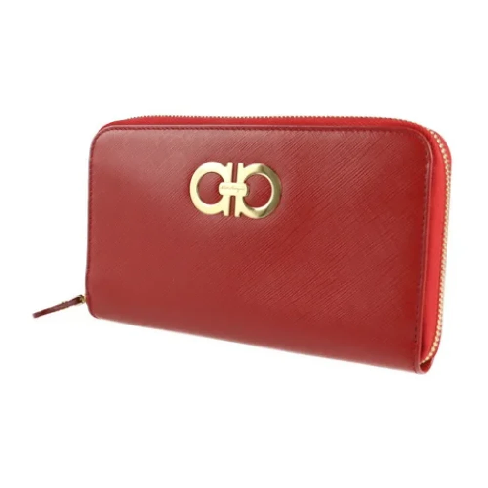 Salvatore Ferragamo Pre-owned Leather wallets Red Dames