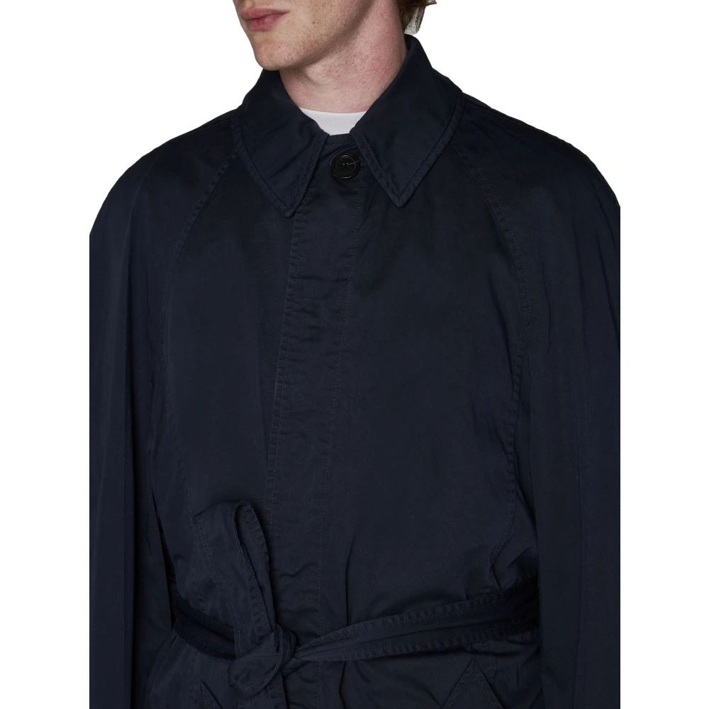 Balenciaga Belted Coat Black Heren