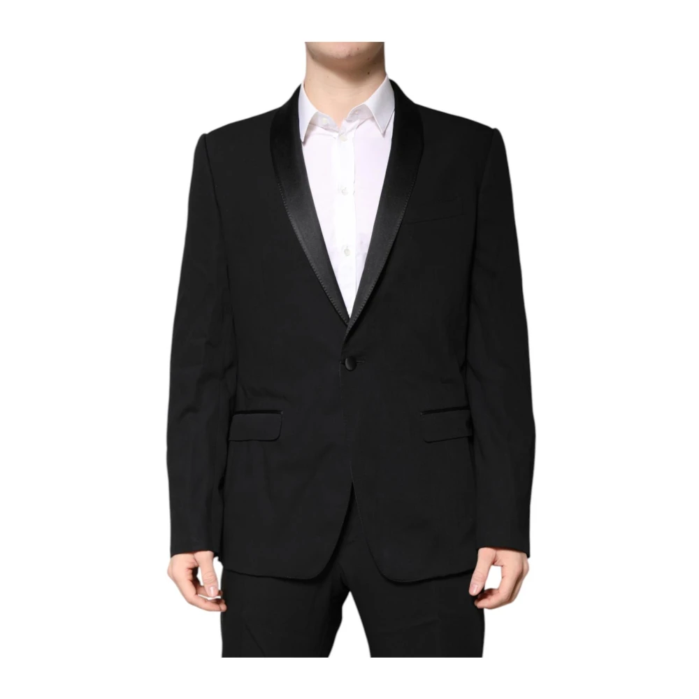 Dolce & Gabbana Men's Black Luxury Wool Suit With Silk Lining