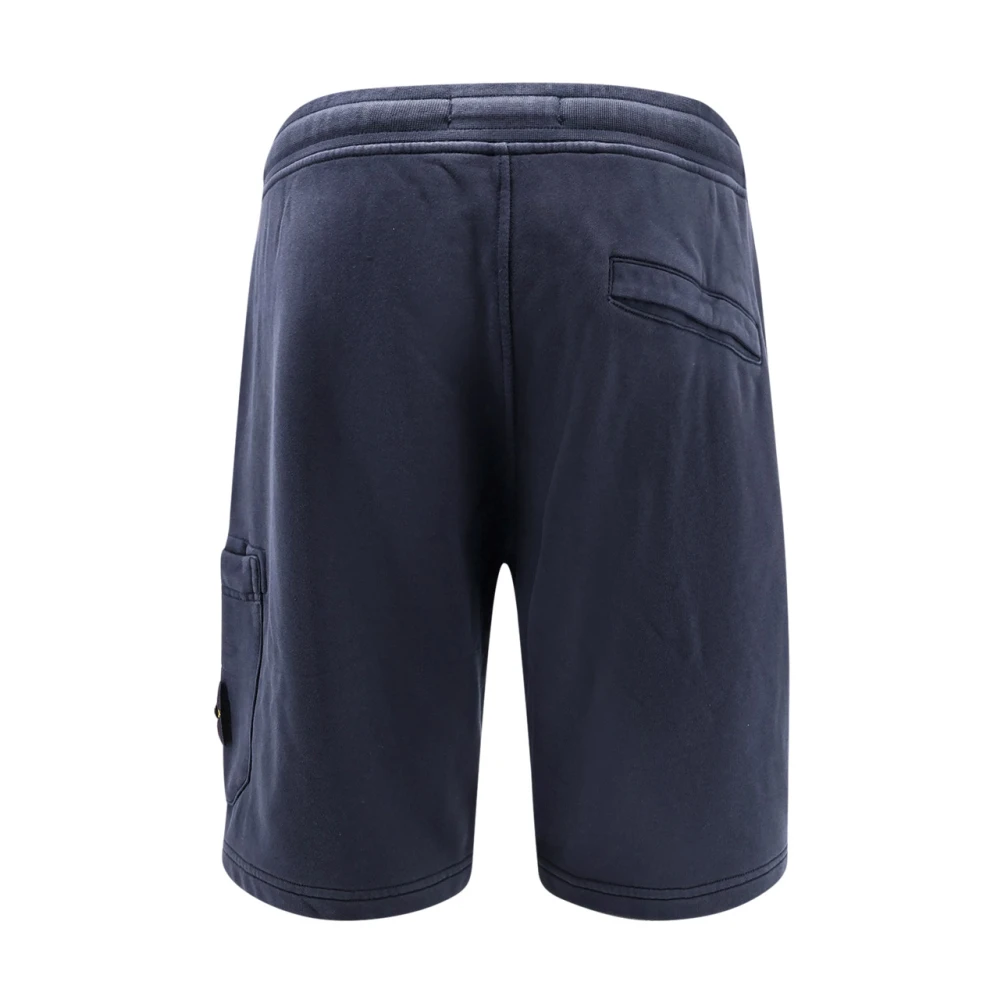 Stone Island Katoenen Bermuda Shorts met Koord Blue Heren