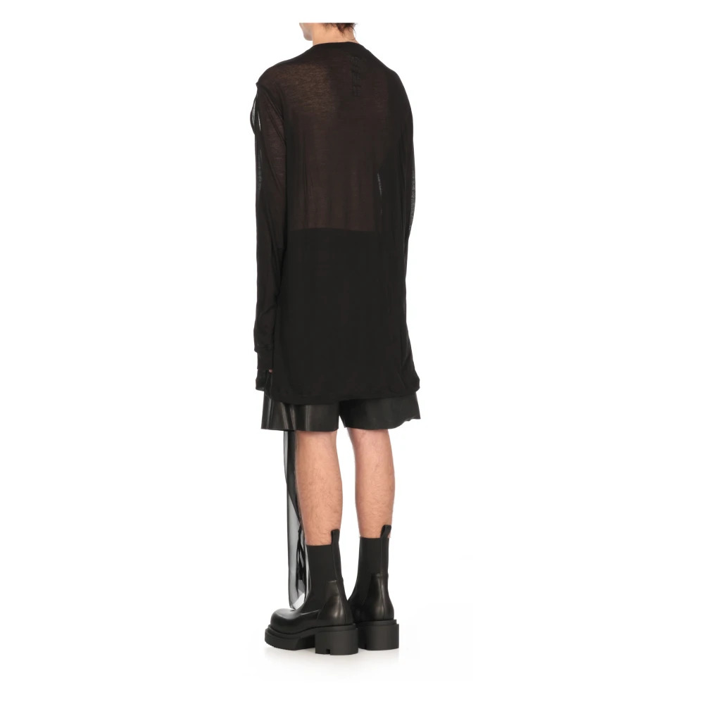 Rick Owens Zwart katoenen T-shirt met cut-out details Black Heren