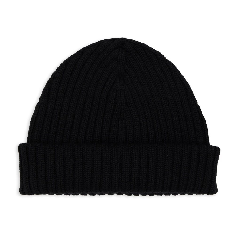 Gallo Unisex effen zwart geribbeld en muts Black Unisex