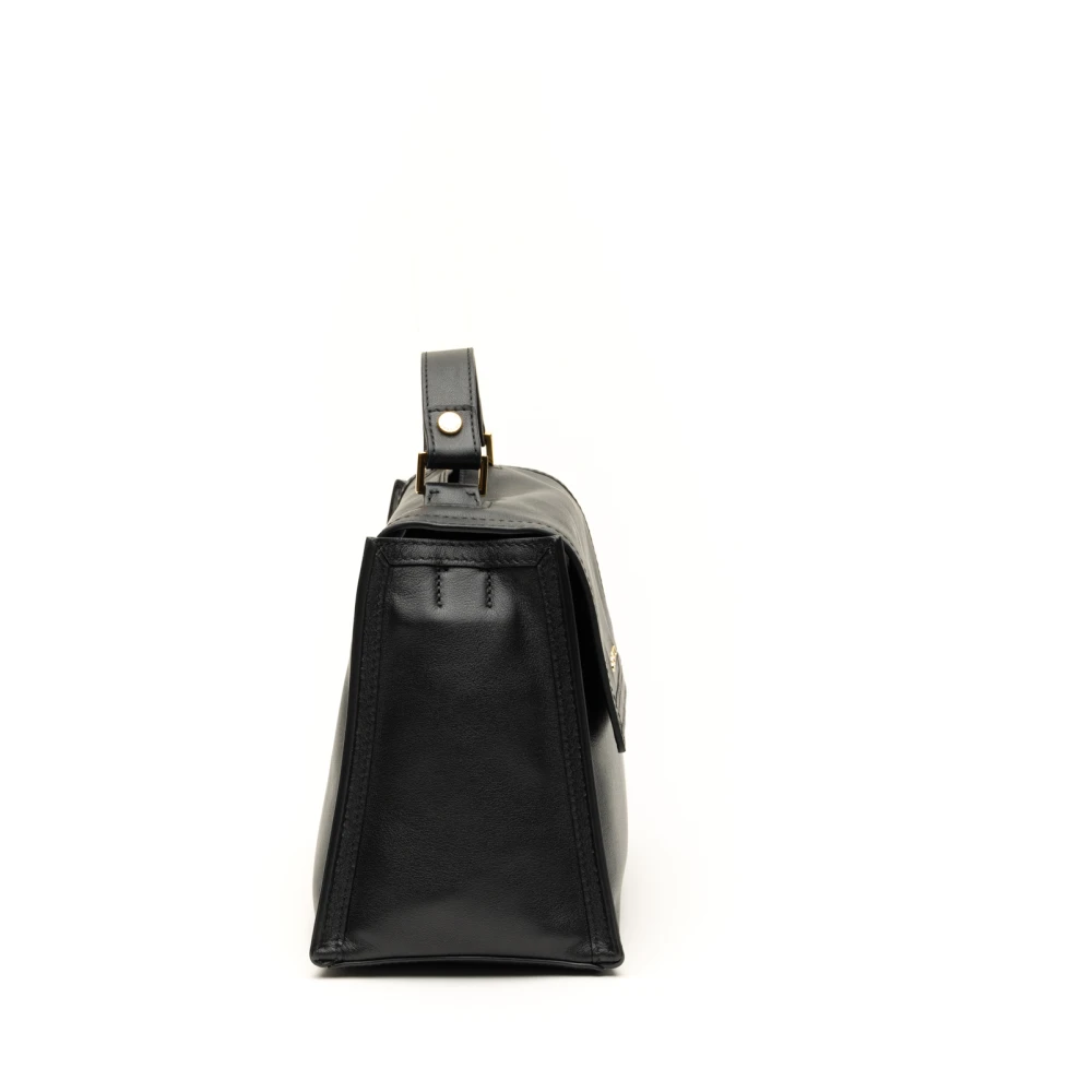 Orciani Zwarte Leren Handtas Black Dames
