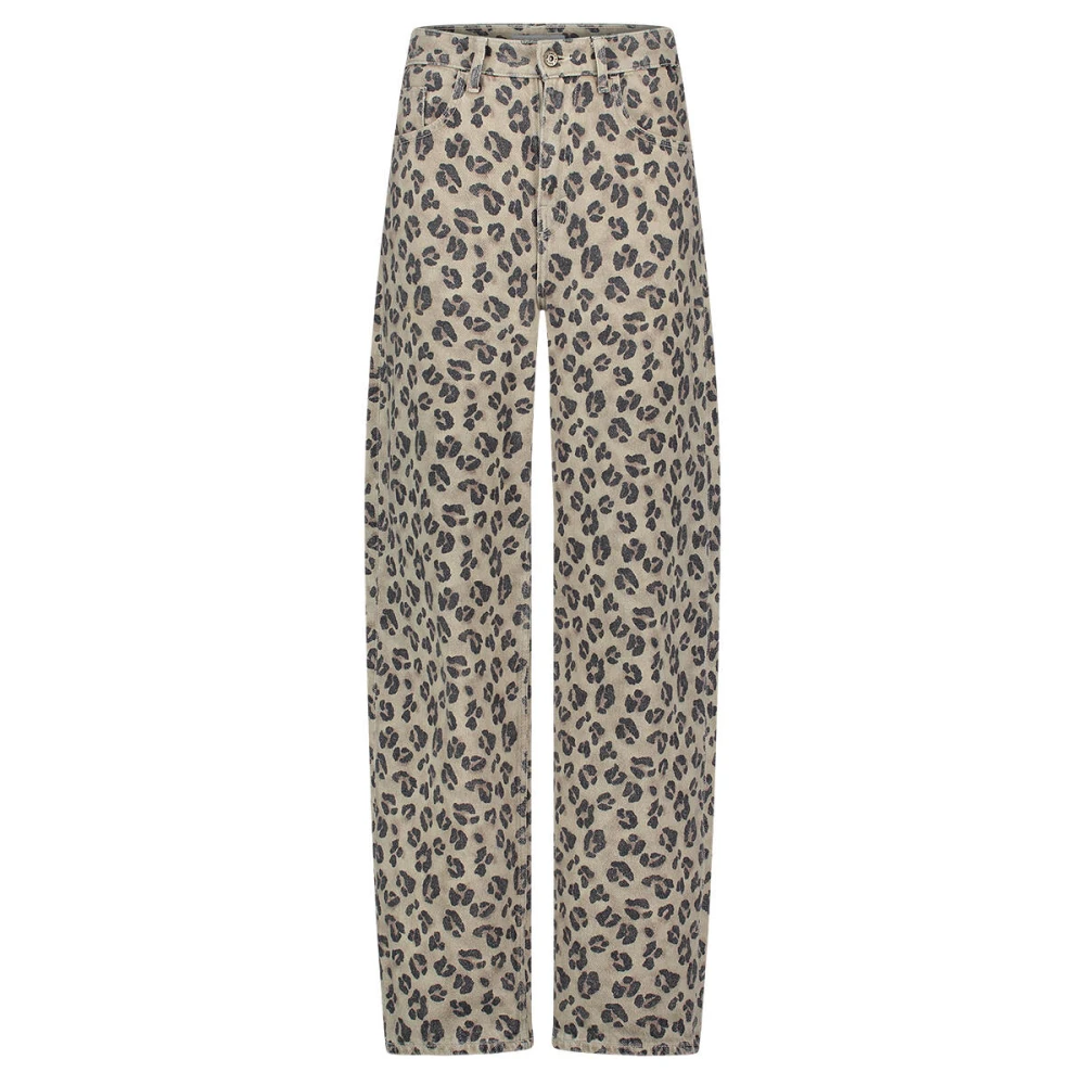 By-Bar Luipaardprint Flared Jeans Multicolor Dames