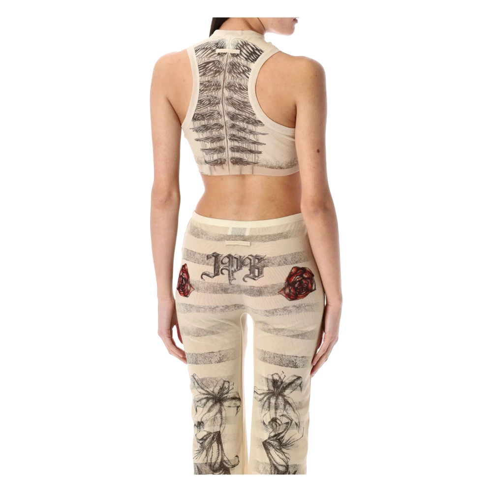 Jean Paul Gaultier Mesh Tattoo Mariner Cropped Top Multicolor Dames