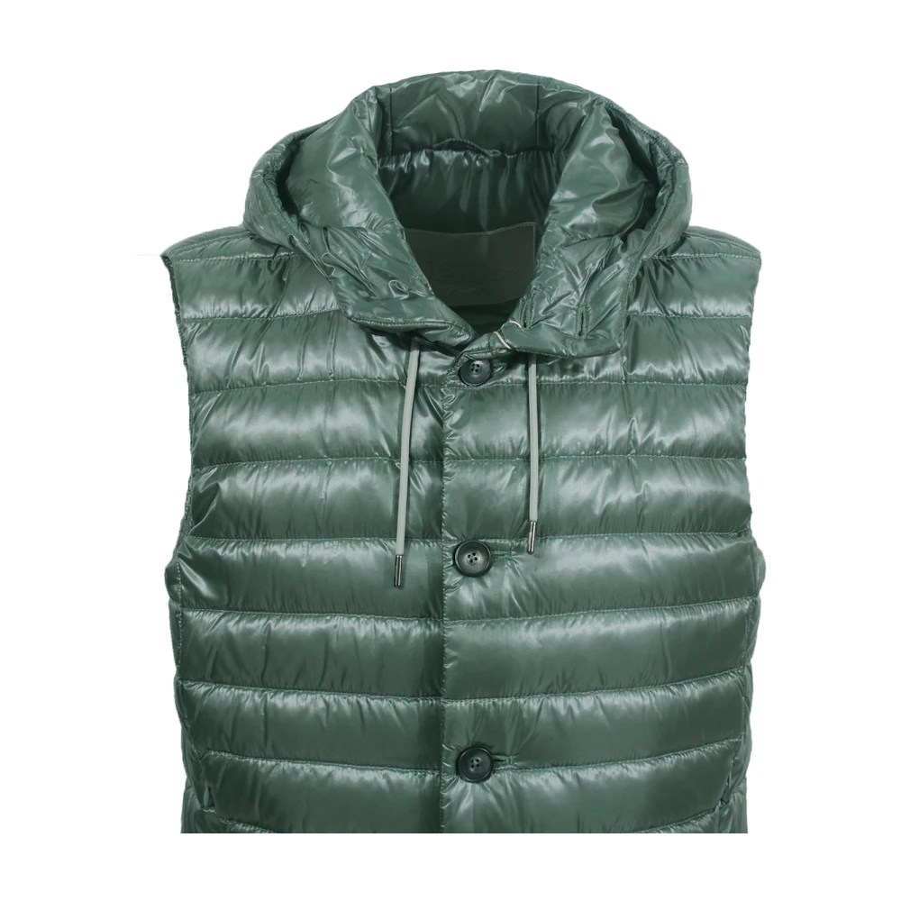 Herno Mouwloze capuchonjas met drukknoopsluiting Green Heren