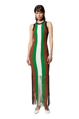 robe-longue-a-rayures-multicolores-avec-franges