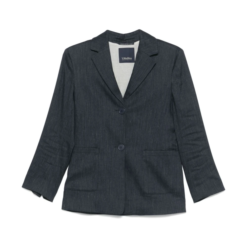 Max Mara Zwarte Jassen met Voorknoopsluiting Black Dames