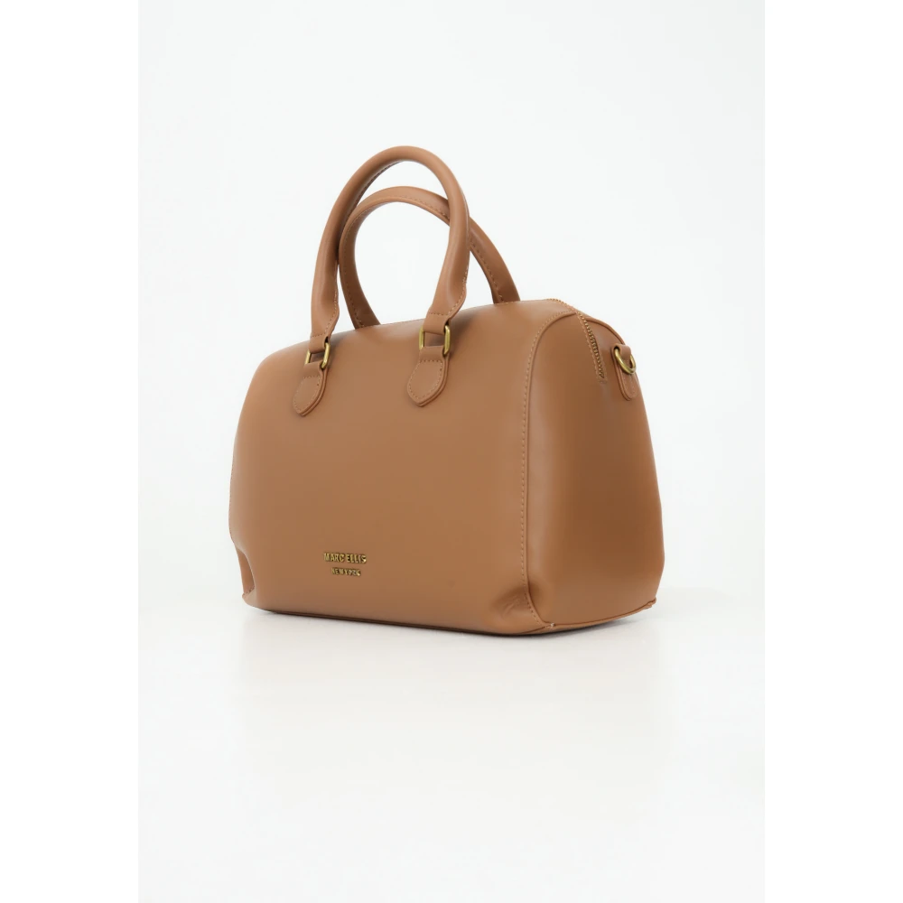 Marc Ellis Bruine minimalistische schoudertas met gouden details Brown Dames
