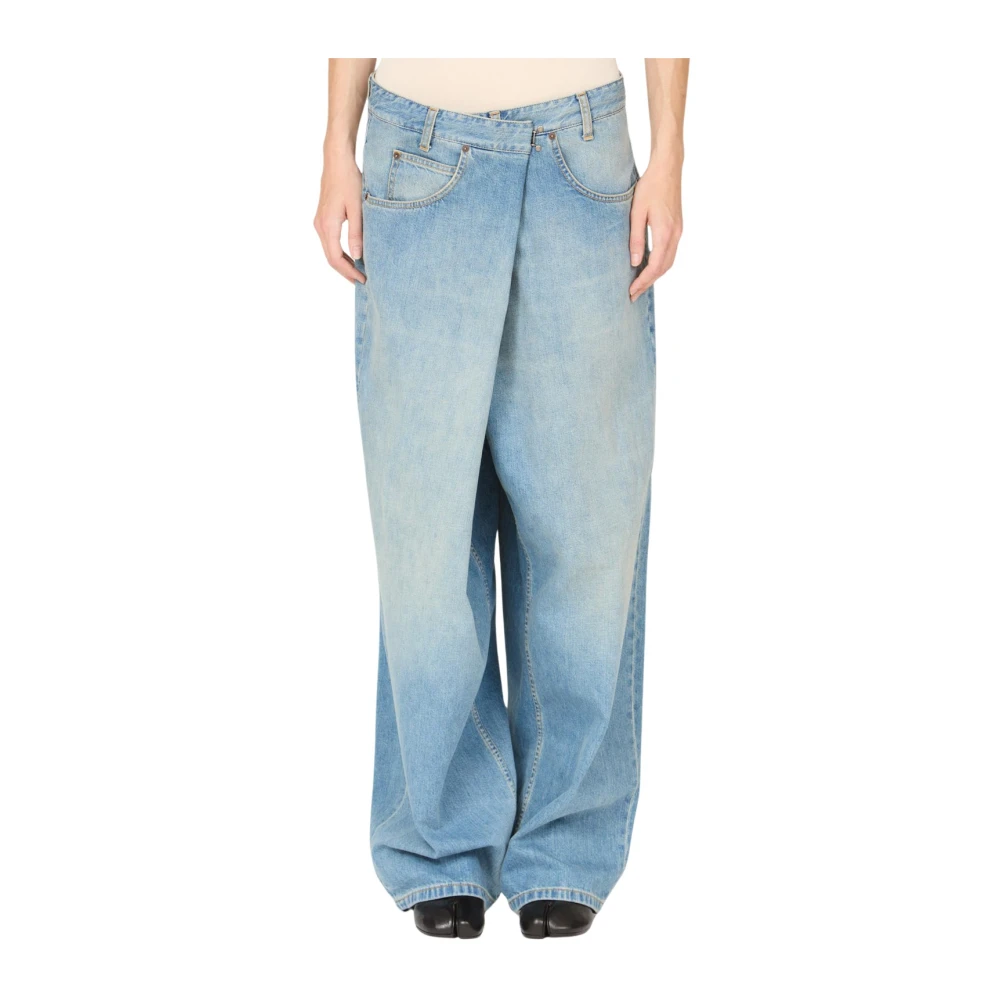 Maison Margiela , Wide Jeans, Female, Blue, W29, Wrap Wide-Leg Jeans