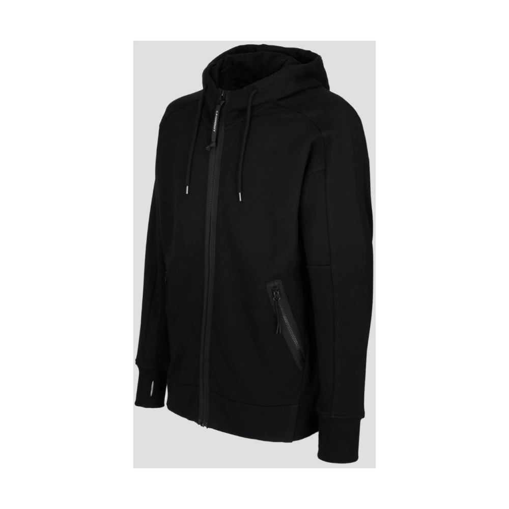 C.P. Company Zwarte rits hoodie met bril Black Heren