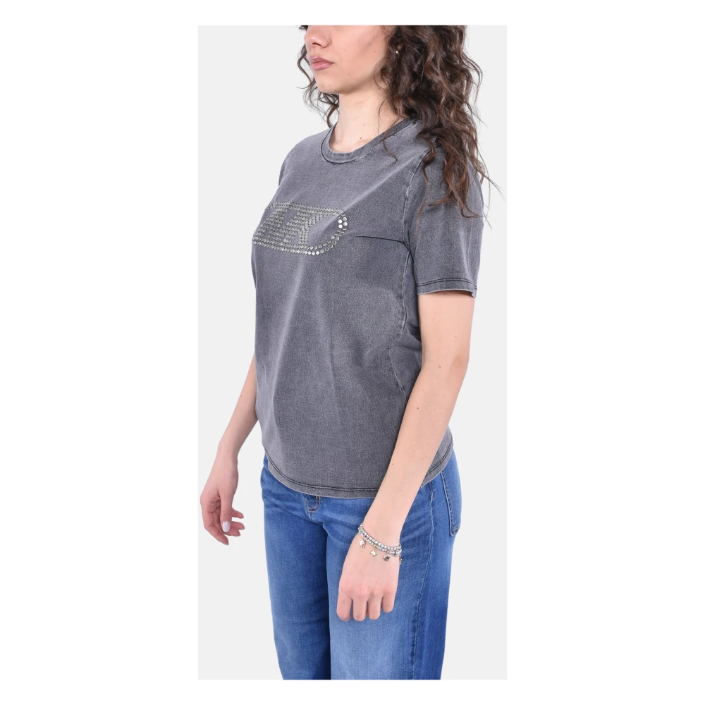 Michael Kors Stijlvolle Crop Empire Tee Gray Dames