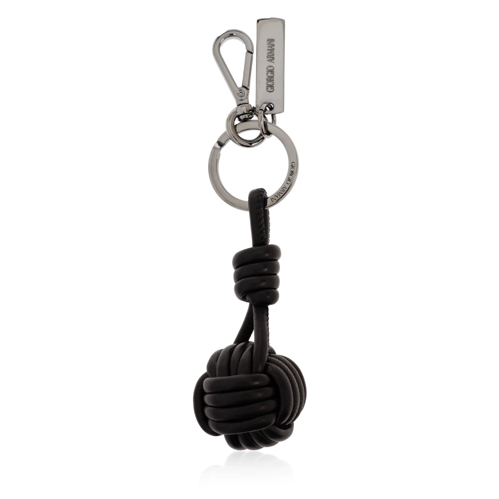 Giorgio Armani Set: kaarthouder en sleutelhanger Black Heren