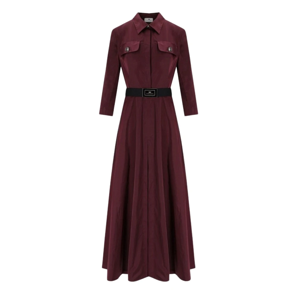 Elisabetta Franchi Bordeaux Polyester Jurk Red Dames