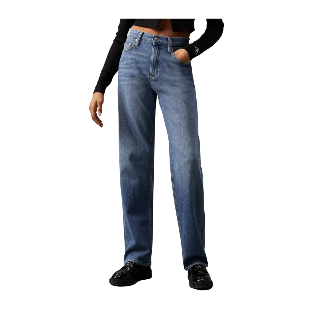 Calvin Klein Jeans Stijlvolle Denim Broek Blue Dames