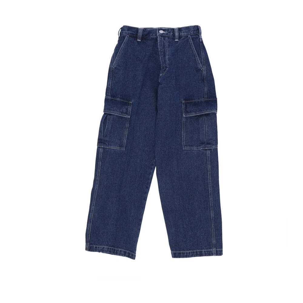 Obey Cargo Denim Pant Stone Wash Blue Heren