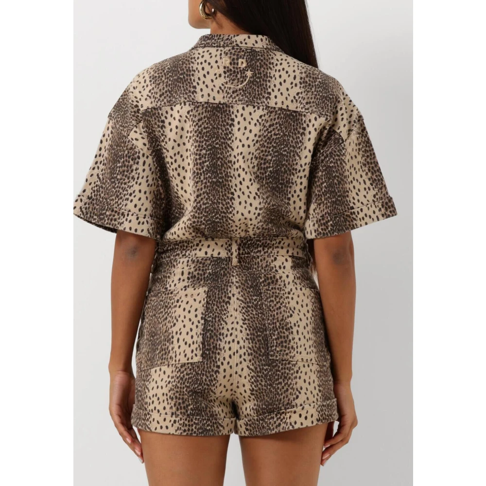 Refined Department Leopard Jumpsuit Clau Brown Dames