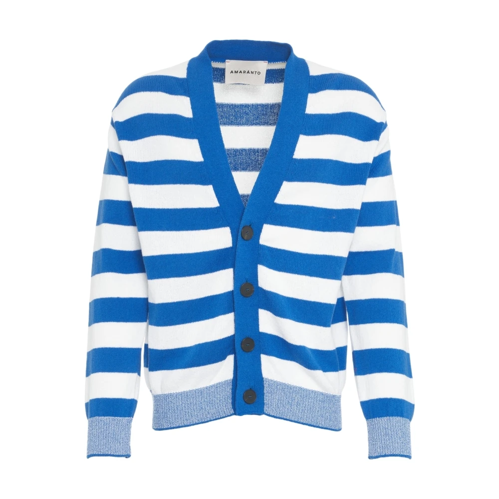 Amaránto Blauwe Gestreepte Vest Breigoed Multicolor Heren