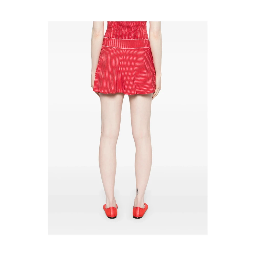 Frankies Bikinis Gestippelde A-lijn Rok Red Dames