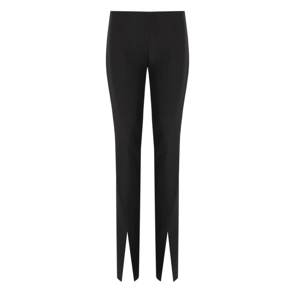 Federica Tosi Women's Black Skinny Trousers With Front Slits - Slim-Fit Trousers - Xs - Trousers