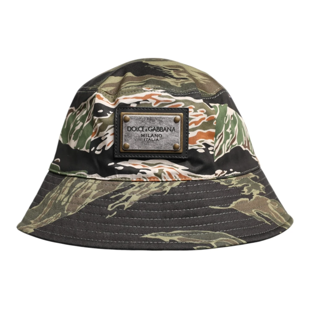 Dolce & Gabbana Men's Multicolor Dg Plaque Wide Brim Bucket Hat - Accessories - One Size - Accessories