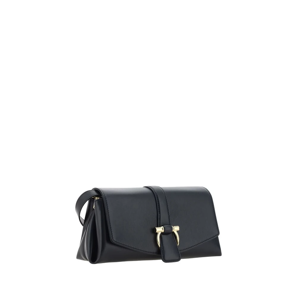 Salvatore Ferragamo Leren Flap Schoudertas Black Dames
