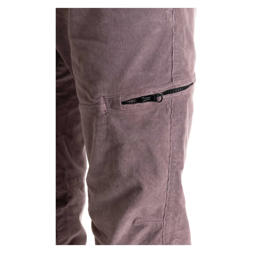 C.P. Company Corduroy Stretch Broek Old Dyed Fit Purple Heren