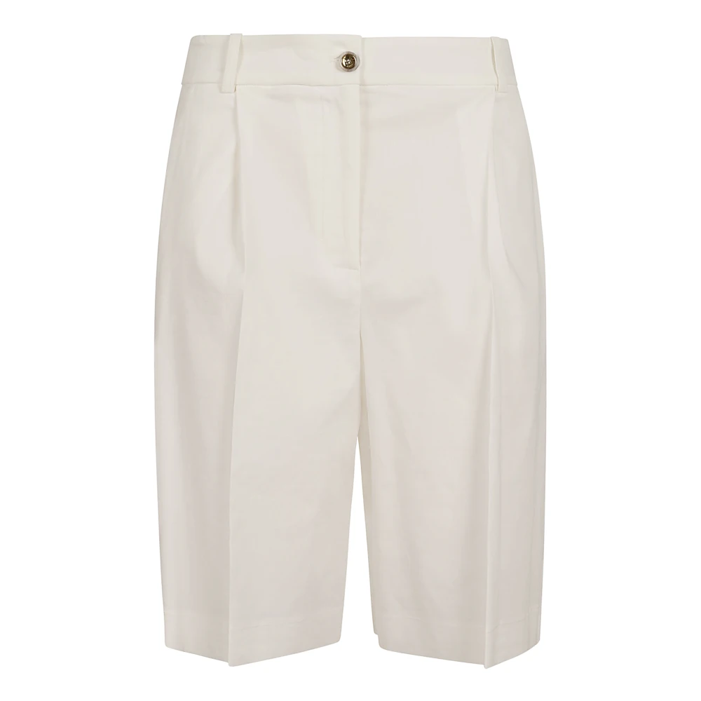 Pinko Women's White Bryana Bermuda Lino Stretch - Casual Shorts - M - Shorts