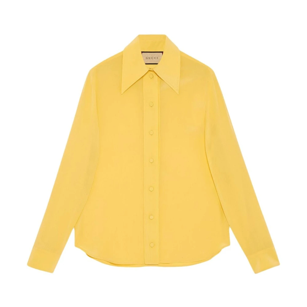 Gucci Zijden Blouse Yellow Dames