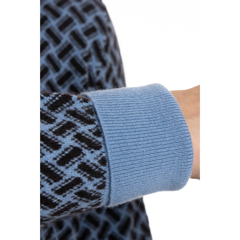 Drumohr Kasjmier trui met biscuitpatroon Blue Heren